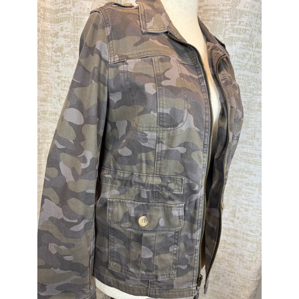 Express Camo Utility Flight Jacket Women's M Military Safari Cotton Stretch - Picture 6 of 13